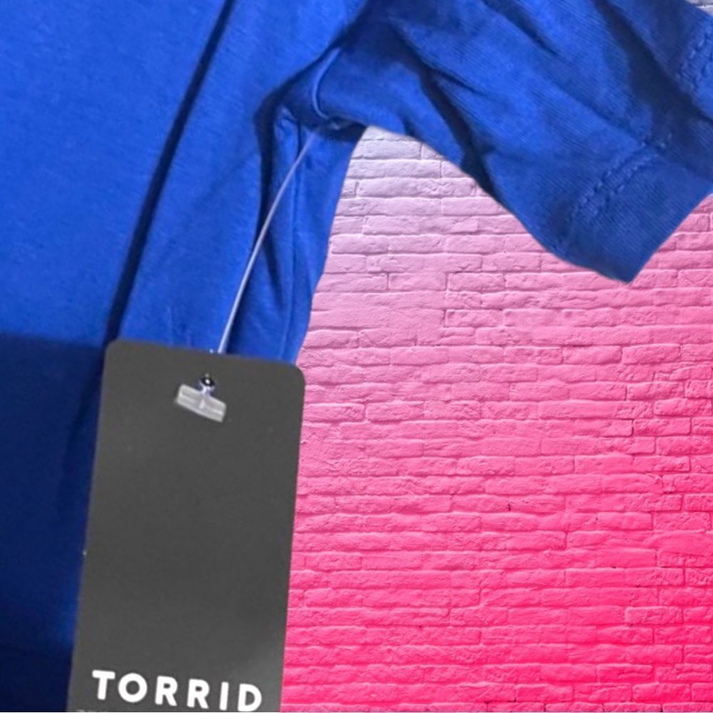 Torrid Blue Babydoll Super Soft Tie-Front Off-Shoulder Top NWT - Picture 15 of 15